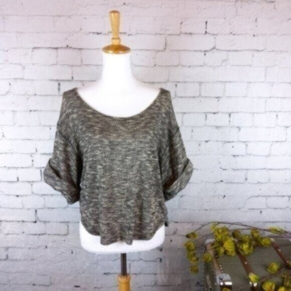 Free People Sweaters - Free People Beach Marled Rolled Sleeve Sweater Gray Size Small